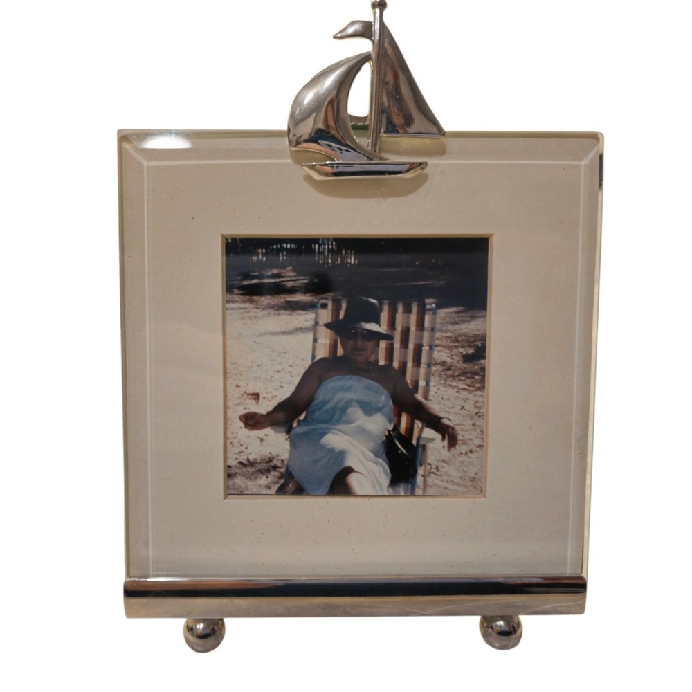 COASTAL THEMED PHOTO FRAME ~ SAILBOAT ~ 3 X 3 PHOTO